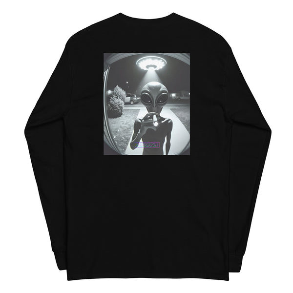 Unisex streetwear long sleeve by ALIENCORE. First.contact drop from Transmission Series. Made in Australia for glitch-coded minds on alien frequencies.