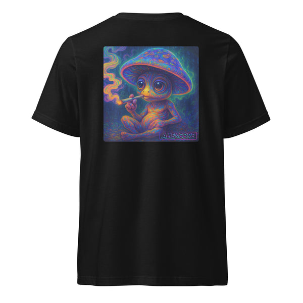 Crop V-Neck Tee | Orbit Fungi — Astral Waves