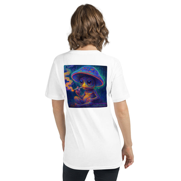 Crop V-Neck Tee | Orbit Fungi — Astral Waves
