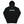 Black hoodie with text 'Kangaroo mode: keep calm & hop on' on a white background