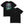 Black t-shirt with alien graphic and brand logo on a white background