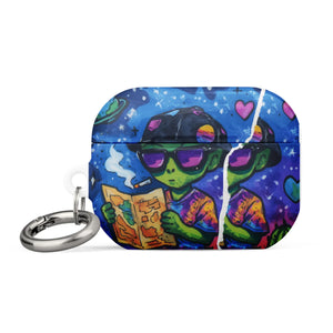 Colorful alien design case with keychain on a white background