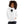 Person wearing a white hoodie with an alien face design on a white background