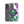 Phone case with a colorful alien design on a white background