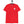 Red t-shirt with an alien logo on a hanger against a white background