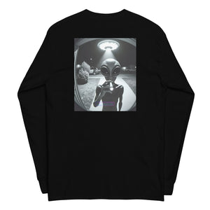 Unisex streetwear long sleeve by ALIENCORE. First.contact drop from Transmission Series. Made in Australia for glitch-coded minds on alien frequencies.
