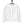 White sweatshirt on a hanger against a white background