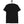 Black t-shirt on a hanger against a white background