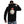 Person wearing a black hoodie with a graphic design on the back, featuring a person in a white suit and a red die.