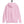 Pink hoodie on a hanger against a white background
