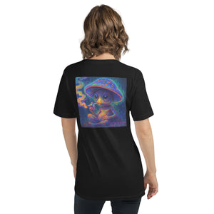 Crop V-Neck Tee | Orbit Fungi — Astral Waves